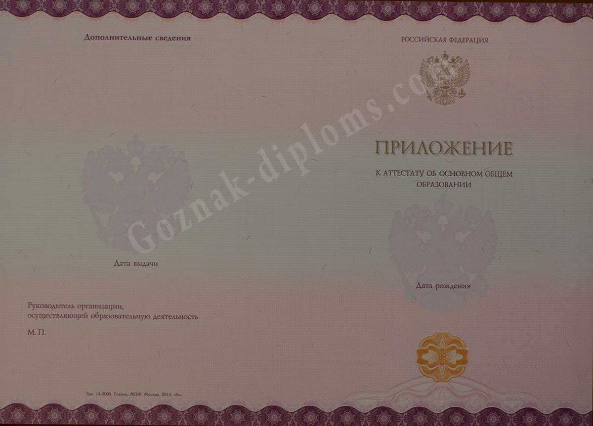 Аттестат за 9 класс 2014-2026